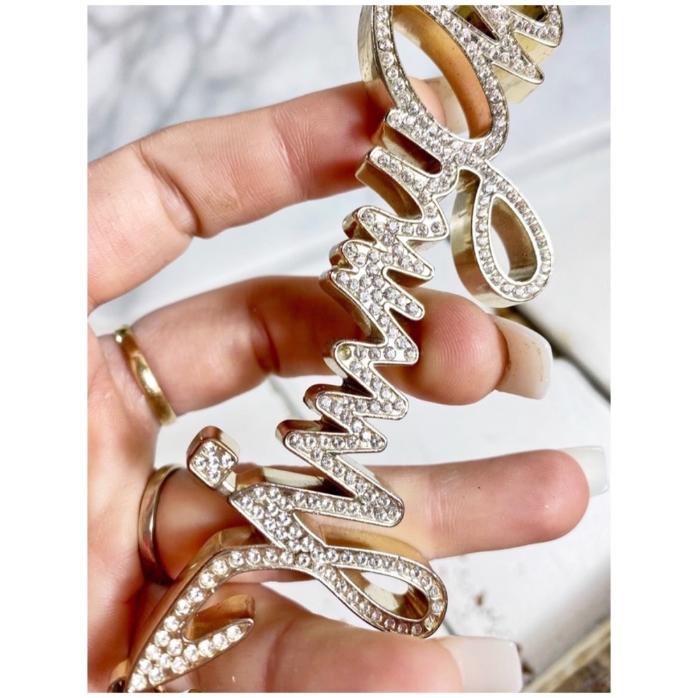 Jimmy Choo Crystal Logo Bag Charm/Keychain - Picture 8 of 9
